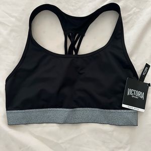 Victoria Sport- Black and silver glitter sports bra